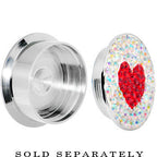 1/2 Stainless Steel Aurora Gem Red Heart Screw Fit Plug