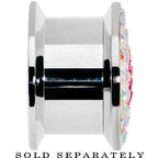 9/16 Stainless Steel Aurora Gem Pink Heart Screw Fit Plug