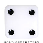 00G White Acrylic Square Dice Saddle Plug