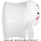 5/8 White Acrylic Berry Polka Dot Bow Saddle Plug