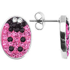 Ferido Crystal Pink Ladybug Stud Earrings