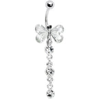 Crystalline Gem Tri Drop Butterfly Belly Ring