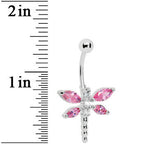 Radiant Pink Dragonfly Belly Ring