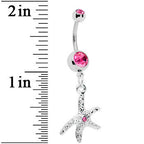 Pink Gem Starfish Belly Ring