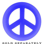 9/16 Blue Silicone Peace Sign Tunnel