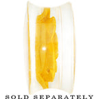 7/8 Clear Acrylic Yellow Floating Rose Flower Saddle Plug
