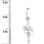 Clear Gem Glamour Flower Belly Ring