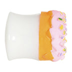 9/16 Pink Frosted Doughnut Saddle Plug
