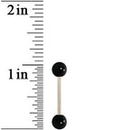 Grade 23 Solid Titanium Flat Black Acrylic Barbell Tongue Ring