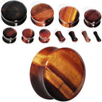 3/4 Red Tiger Eye Natural Stone Plug