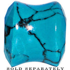 4G Turquoise Semi Precious Stone Faceted Double Flare Plug