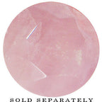 4G Rose Flower Quartz Semi Precious Stone Faceted Double Flare Plug