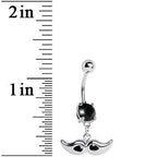 Black Gem Mustache Belly Ring