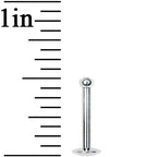 14G 3/8 Internally Threaded 2.5mm Gem Ball Labret