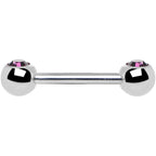 Purple Gem Double Front Facing Steel Nipple Barbell Set