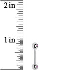 Purple Gem Double Front Facing Steel Nipple Barbell Set