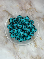 P18 TURQUOISE GLITTER PAW 15MM PRINT (10ct)