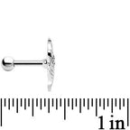 Silver 925 Clear Gem Leaf Cartilage Tragus Earring