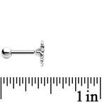 Silver 925 Clear CZ Dual Flower Cartilage Tragus Earring