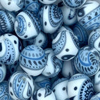 P438 BLUE PAISLEY 15MM PRINT (10ct)