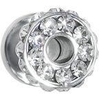 4G Clear Gem Stainless Steel Double Bling Screw Fit Tunnel Plug