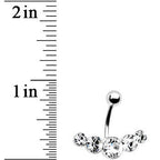 Crystalline Gem Five Across Top Mount Belly Ring