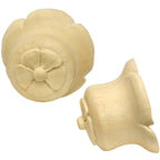 7/8 Organic Crocodile Wood Flower Hand Carved Plug