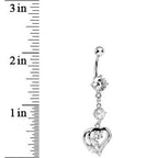 Clear Gem Embellished From the Heart Dangle Belly Ring