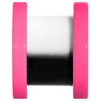 00G Pink Neon Acrylic Modern Yin Yang Screw Fit Tunnel Plug