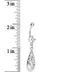 Clear Gem Elegant Teardrop Dangle Belly Ring