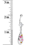 Multi-Color Gem Elegant Teardrop Dangle Belly Ring