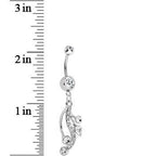 Clear Gem Swirling Bubbles Dangle Belly Ring