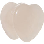9/16  Natural Rose Quartz Sweet Heart Stone Saddle Plug Set