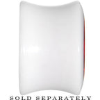 9/16 White Acrylic Red Metallic Rose Flower Plug