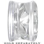 9/16 Clear Acrylic Floating Silver Metallic Rose Flower Plug