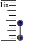 16G 1/4 4mm Acrylic Metallic Rainbow Tragus Cartilage Barbell