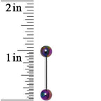 Rainbow Metallic Acrylic Barbell Tongue Ring