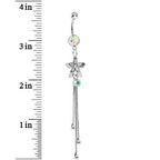 Aurora Gem Delightful Flowers Dangle Belly Ring