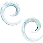 4G Aqua Sky Glow in the Dark Glass Spiral Taper Set