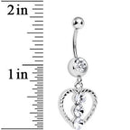 Crystalline Gem Roped Heart Dangle Belly Ring