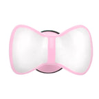 White on Pink Enamel Bow Tie Cheater Plug