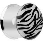 5/8 Stainless Steel Blue Tiger Print Solar Activated Saddle Plug