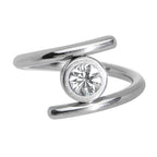 14G 7/16 Clear CZ Gem Coil Twist Belly Ring