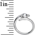 14G 7/16 Clear CZ Gem Coil Twist Belly Ring