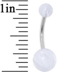 White Clouds Acrylic Pearlescent Belly Ring