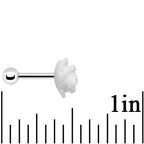 16G 1/4 White Acrylic Rose Flower Tragus Cartilage Earring