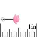 16G 1/4 Pink Acrylic Rose Flower Tragus Cartilage Earring