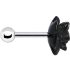 16G 1/4 Black Acrylic Rose Flower Tragus Cartilage Earring