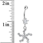 Clear Star Gem Clear Starfish Dangle Belly Ring