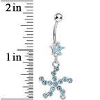 Aqua Star Gem Aqua Starfish Dangle Belly Ring